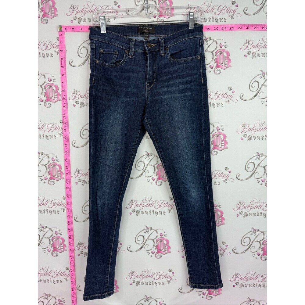 Banana Republic Mid-Rise Dark Blue Skinny Jeans skinny fit